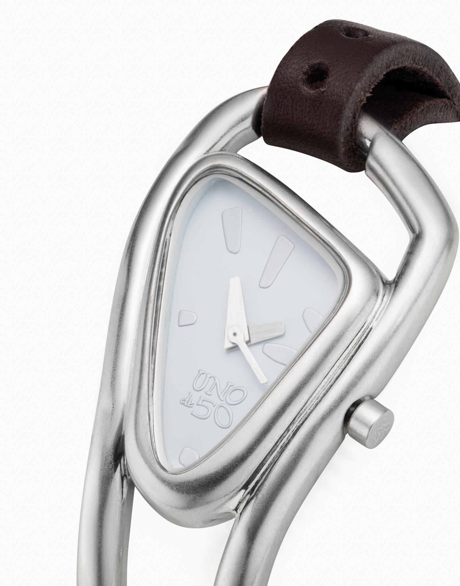 Orologio da donna Unode50 in metallo placcato argento con cinturino trasformabile in bracciale, Argent, large image number null